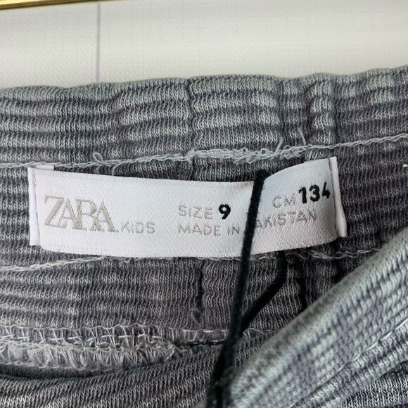 NWT Zara Boy’s Kids Dark Gray Ottoman Soft Cotton Short Size 9 - Picture 7 of 9